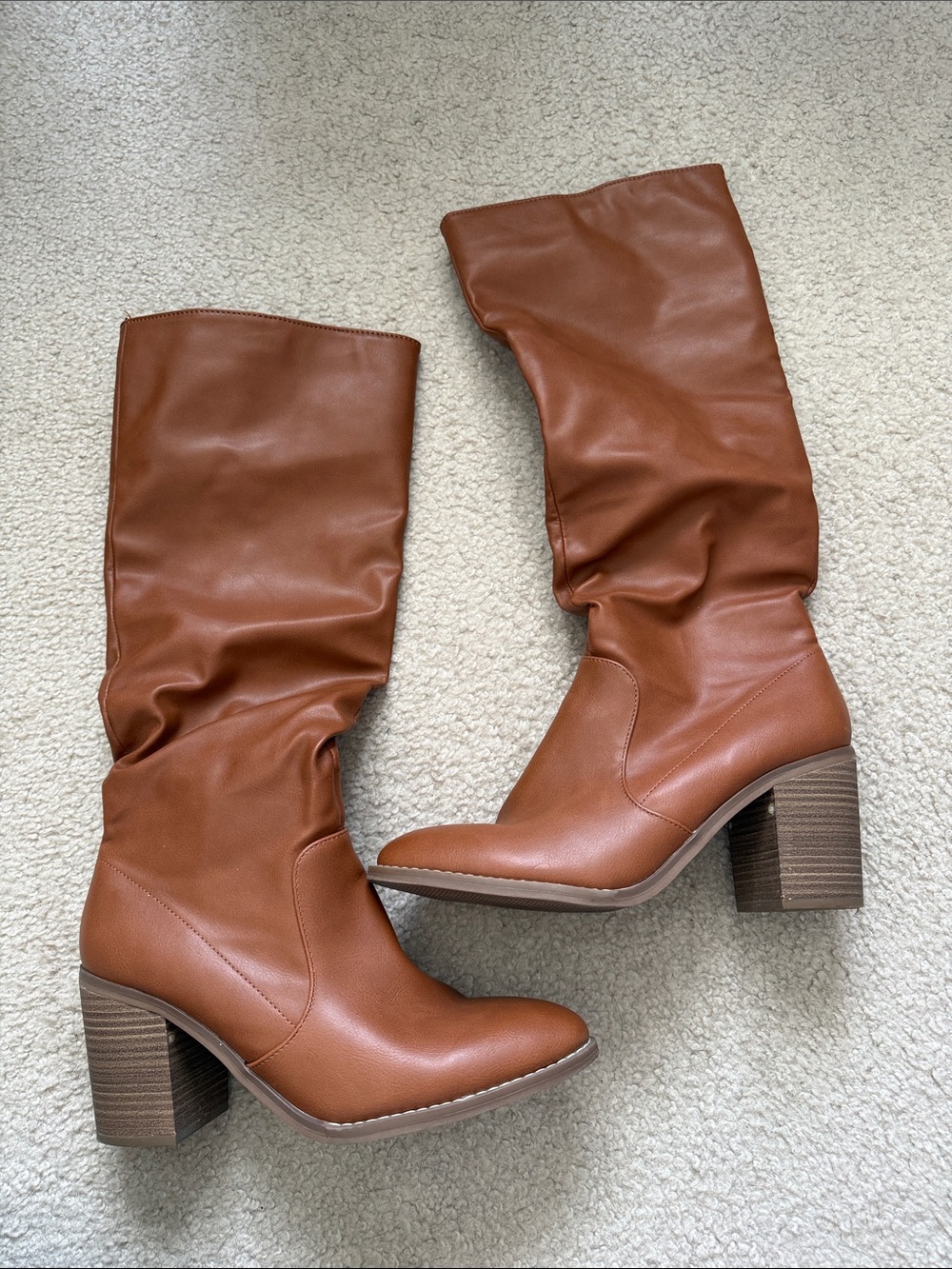 Target Cognac Mid-Calf Block Heel Boots